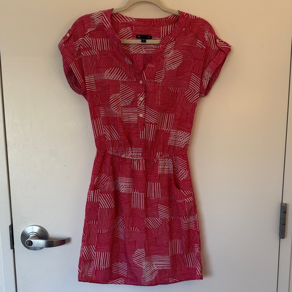 GAP Hot Pink Geometric Mini Dress
